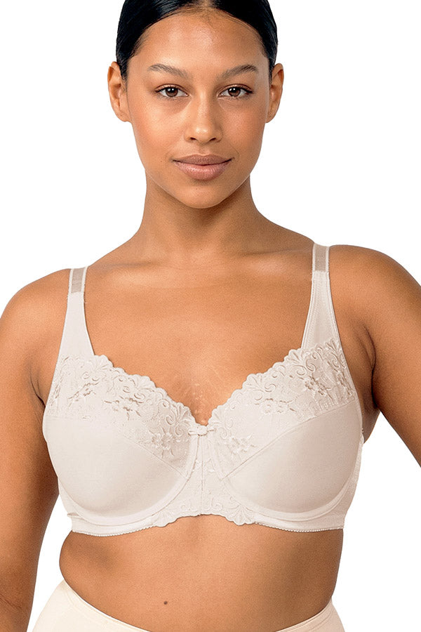 Embroidered Minimizer Wired Bra - Genevieve's Wardrobe