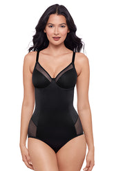 Sexy Sheer Shaping Padded Cup Underwired Bodysuit