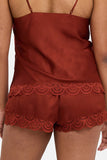 Charming Satin Pyjama Shorts with Lace