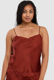 Charming Satin Camisole with Lace