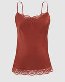 Charming Satin Camisole with Lace