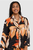 Pure Chic Floral Viscose Satin Pyjama Shirt