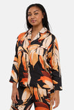 Pure Chic Floral Viscose Satin Pyjama Shirt