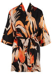 Pure Chic Floral Print Short Viscose Satin Robe