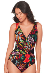 Crossover Draped Shaping Swimsuit