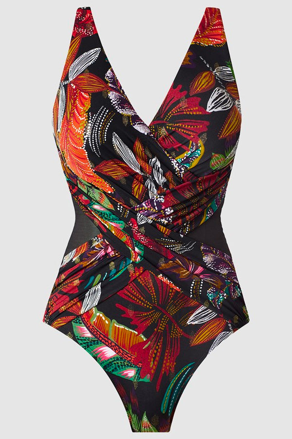 Crossover Draped Shaping Swimsuit - Genevieve's Wardrobe
