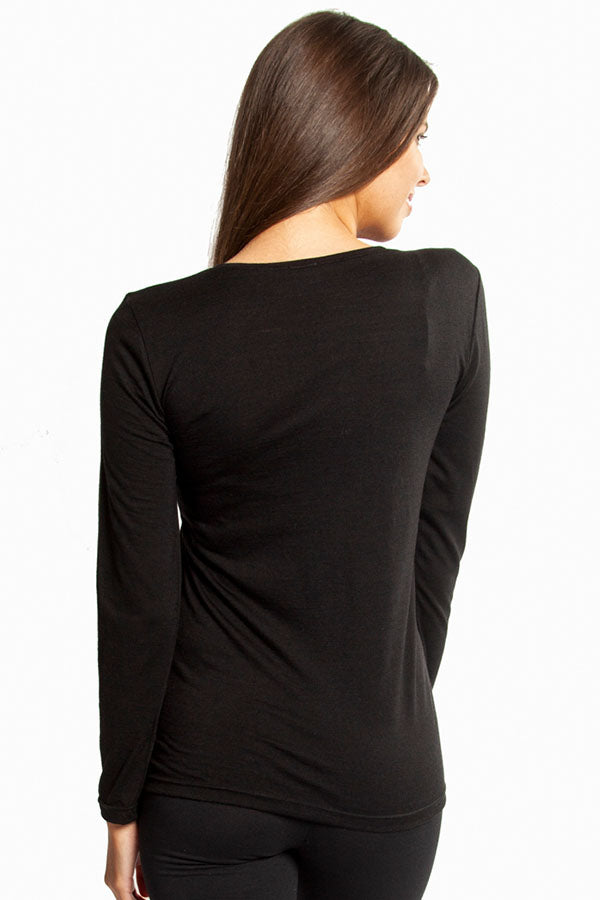 Pure Wool Scoop Neck Long Sleeve Thermal - Baselayers - Genevieve's Wardrobe