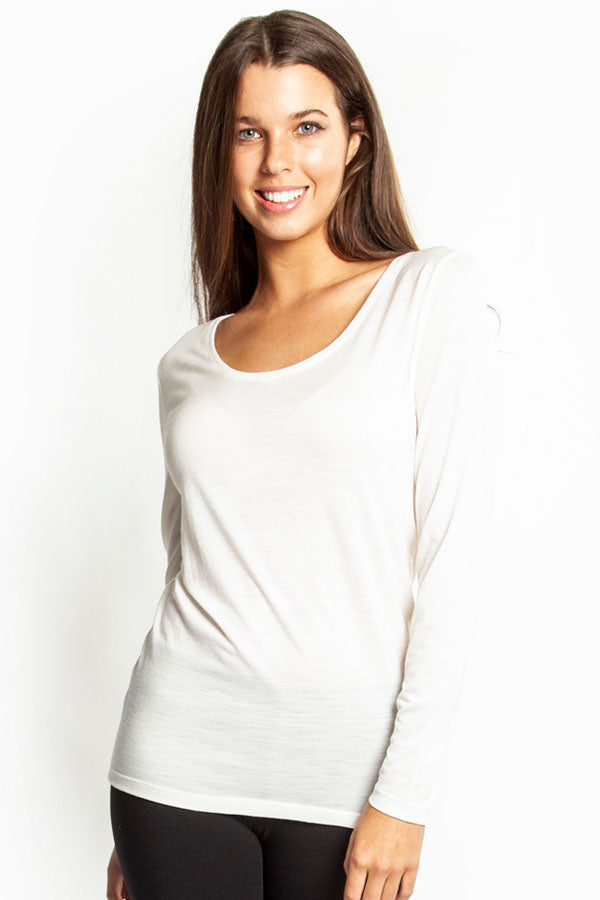 Pure Wool Scoop Neck Long Sleeve Thermal - Baselayers - Genevieve's Wardrobe