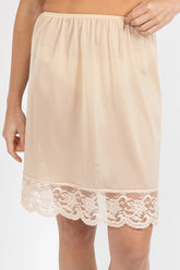 Matt Tricot Half Slip with Lace 50cm - Genevieve's Wardrobe