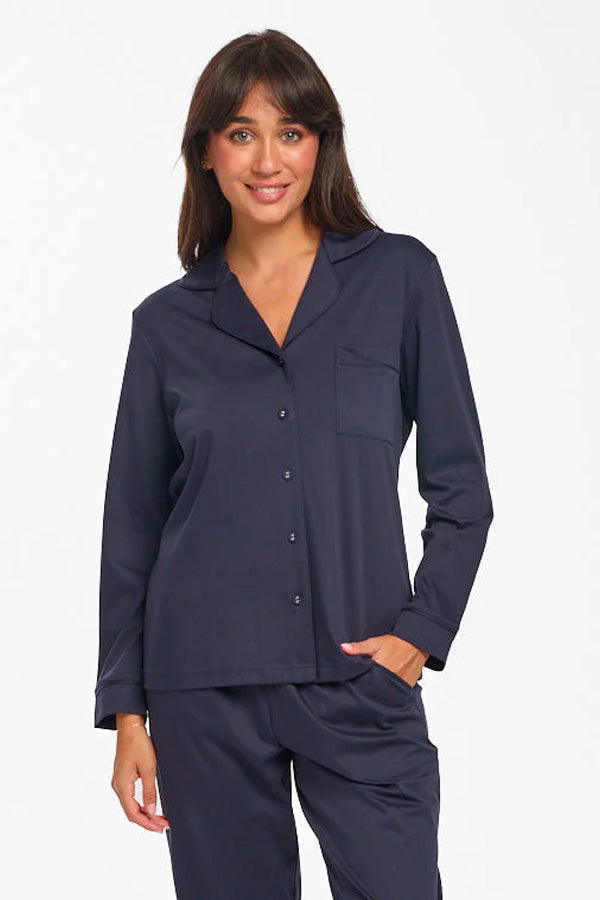 Supima Cotton Piped PJ Top - Genevieve's Wardrobe