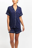 Morning Honey Jersey Piped Short Sleeve PJ Set