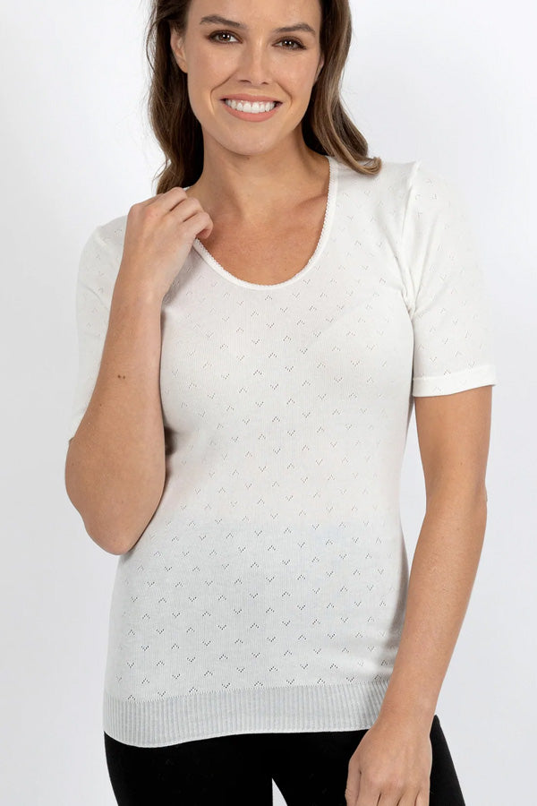 Traditional Thermal Short Sleeve Singlet - Genevieve's Wardrobe