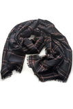 Black Cotton Check Scarf - Genevieve's Wardrobe