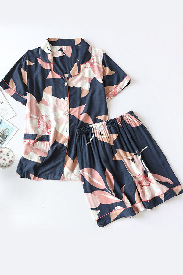 Frankie Floral Short Sleeve Pyjama Set - Genevieve's Wardrobe
