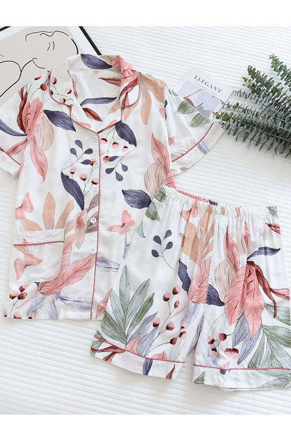 Frankie Floral Short Sleeve Pyjama Set - Genevieve's Wardrobe