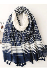 Navy Graphic Block Scarf