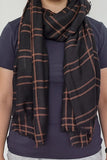 Black Cotton Check Scarf - Genevieve's Wardrobe