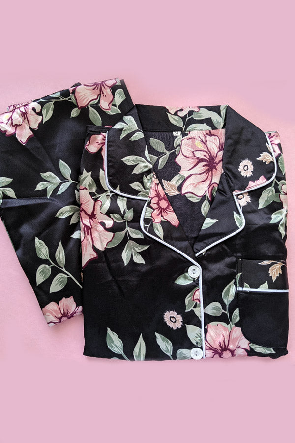 Serenity Satin Floral PJ Set - Genevieve's Wardrobe