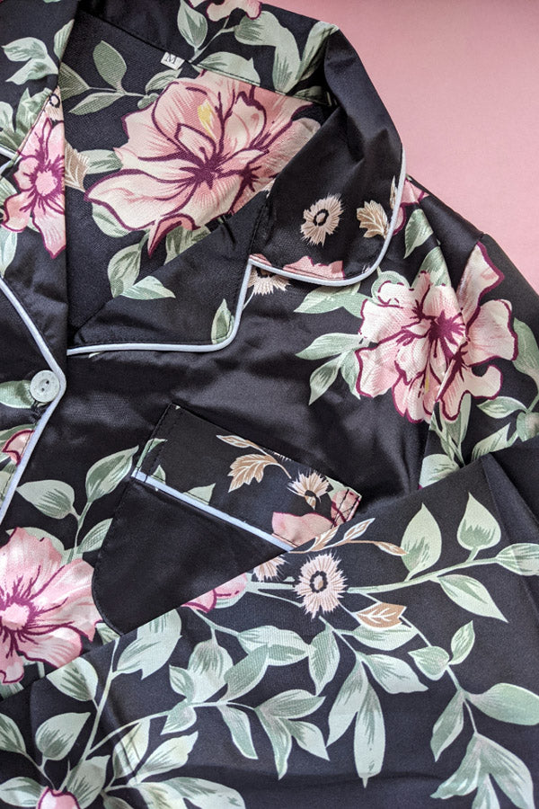 Serenity Satin Floral PJ Set - Genevieve's Wardrobe
