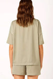 Lounge Recycled Poly Satin Short Sleeve Shirt