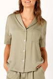 Lounge Recycled Poly Satin Short Sleeve Shirt