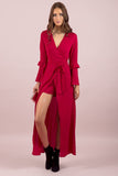 Raspberry Fantasy Maxi Wrap Playsuit | Size 6 / XS - Genevieve's Wardrobe