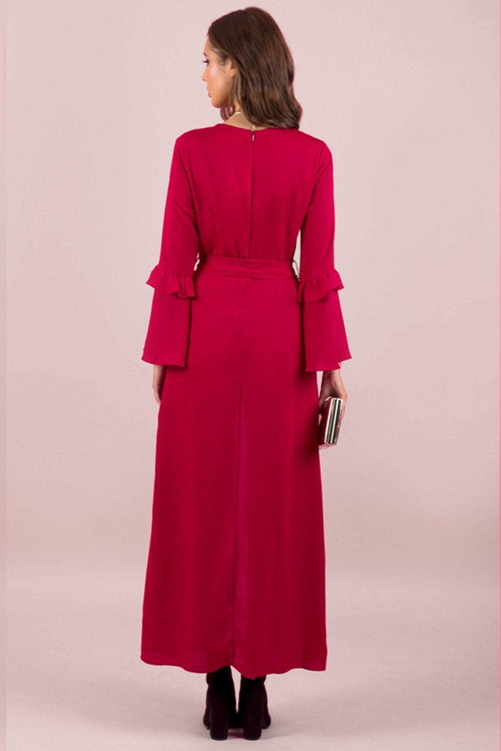 Raspberry Fantasy Maxi Wrap Playsuit | Size 6 / XS - Genevieve's Wardrobe