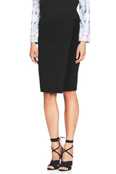 Black Faux Wrap Style Ponte Skirt - Genevieve's Wardrobe
