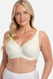 Embroidered Minimizer Wired Bra - Genevieve's Wardrobe