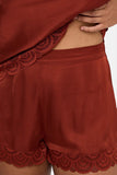 Charming Satin Pyjama Shorts with Lace