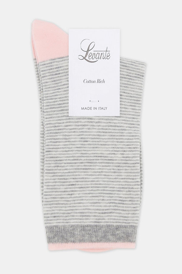 Lina Fine Stripe Crew Sock - Genevieve's Wardrobe