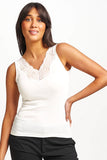 Fine Wool & Silk Lace Trim Tank Top - Genevieve's Wardrobe