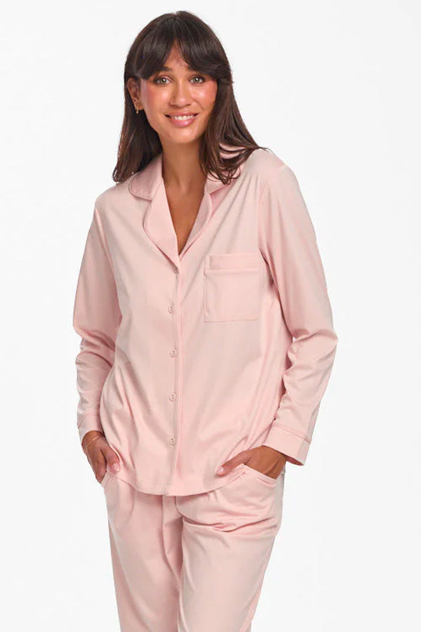 Supima Cotton Piped PJ Top - Genevieve's Wardrobe