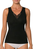 Pure Wool Vest with with Guippure Lace Motif - Baselayers -  Genevieve's Wardrobe Australia