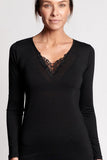 E Wool Long Sleeve with Lace Motif - Genevieve's Wardrobe