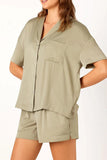 Lounge Recycled Poly Satin Short Sleeve Shirt